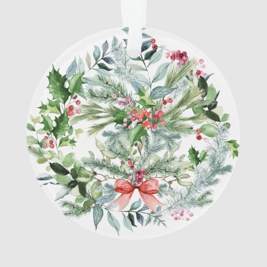 Onze eerste kerst als grootouders Modern Wreatn Ornament (achterkant)