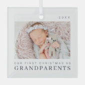 Onze eerste kerst als grootouders Moderne afbeeldi Glas Ornament (Voorkant)