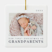 Onze eerste kerst als grootouders Moderne afbeeldi Keramisch Ornament (Achterkant)