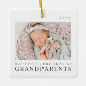 Onze eerste kerst als grootouders Moderne afbeeldi Keramisch Ornament (Voorkant)
