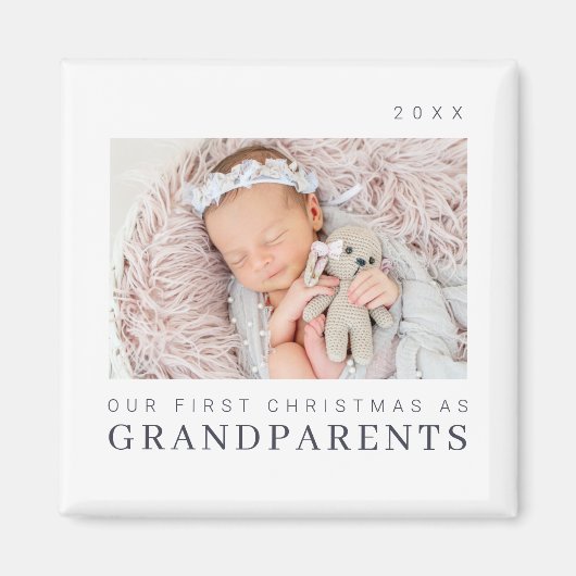 Onze eerste kerst als grootouders Moderne afbeeldi Magneet (Voorkant)