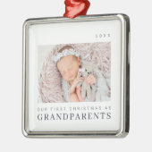 Onze eerste kerst als grootouders Moderne afbeeldi Metalen Ornament (Links)