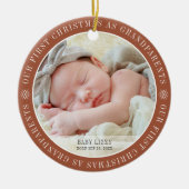 Onze eerste kerst als grootouders Moderne foto Keramisch Ornament (Voorkant)