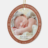 Onze eerste kerst als grootouders Moderne foto Keramisch Ornament (Links)