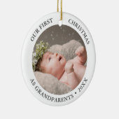 Onze eerste kerst als grootouders Moderne foto Keramisch Ornament (Rechts)