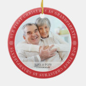Onze eerste kerst als grootouders Moderne foto Keramisch Ornament (Achterkant)