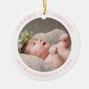 Onze eerste kerst als grootouders moderne foto keramisch ornament