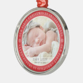 Onze eerste kerst als grootouders Moderne foto Metalen Ornament (Links)