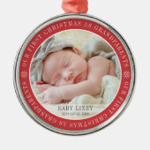 Onze eerste kerst als grootouders Moderne foto Metalen Ornament (Voorkant)