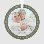 Onze eerste kerst als grootouders Moderne foto Ornament (achterkant)