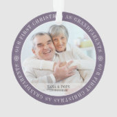 Onze eerste kerst als grootouders Moderne foto Ornament (achterkant)