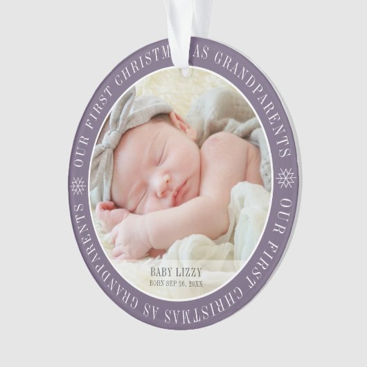 Onze eerste kerst als grootouders Moderne foto Ornament (voorkant)