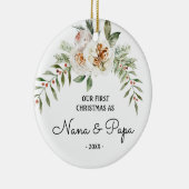 Onze eerste kerst als grootouders Nana en Papa Keramisch Ornament (Rechts)