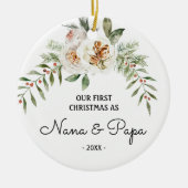 Onze eerste kerst als grootouders Nana en Papa Keramisch Ornament (Voorkant)