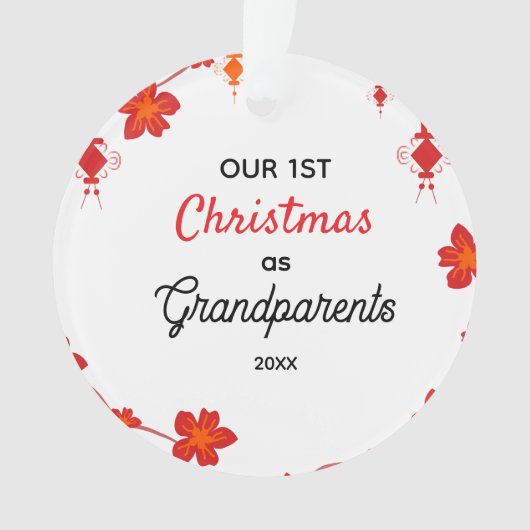 Onze eerste kerst als grootouders ornament (voorkant)