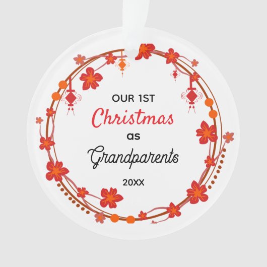 Onze eerste kerst als grootouders ornament (voorkant)