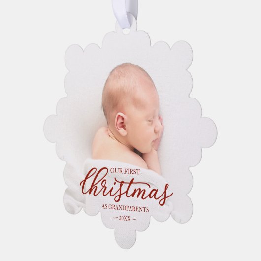 Onze eerste kerst als grootouders ornament kaart (Links)