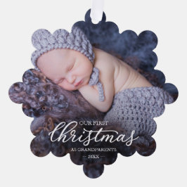 Onze eerste kerst als grootouders ornament kaart