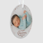 Onze eerste kerst als grootouders Roos foto Ornament (voorkant)