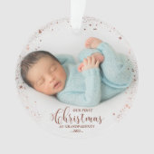 Onze eerste kerst als grootouders Roos foto Ornament (voorkant)