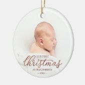 Onze eerste kerst als grootouders Roos Gold Foil Keramisch Ornament (Links)