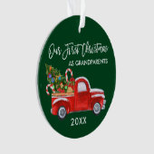 Onze eerste kerst als grootouders Truck Snoep Ornament (voorkant)
