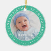 Onze eerste kerst als grootouders van moderne tijd keramisch ornament (Voorkant)