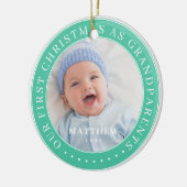 Onze eerste kerst als grootouders van moderne tijd keramisch ornament (Links)