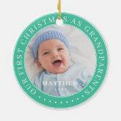 Onze eerste kerst als grootouders van moderne tijd keramisch ornament (Achterkant)