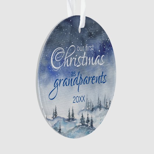 Onze eerste kerst als grootouders-versiering ornament (voorkant)