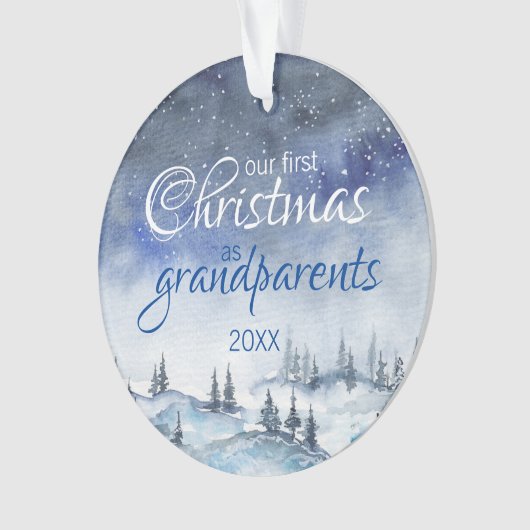 Onze eerste kerst als grootouders-versiering ornament (voorkant)