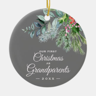 Onze eerste kerst als grootouders Waterverf Keramisch Ornament