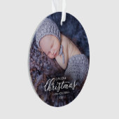 Onze eerste kerst als grootouders wit schrift ornament (voorkant)