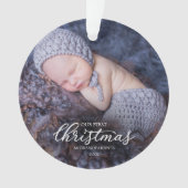 Onze eerste kerst als grootouders wit schrift ornament (voorkant)