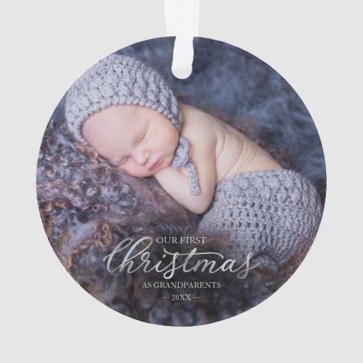 Onze eerste kerst als grootouders Zilver Foil Ornament (achterkant)