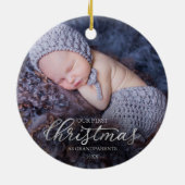 Onze eerste kerst als grootouders zilverfolie keramisch ornament (Achterkant)
