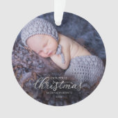 Onze eerste kerst als grootouders zilverfolie ornament (voorkant)