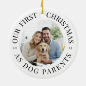 Onze eerste kerst als hondenouders keramisch ornament (Achterkant)
