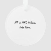 Onze eerste kerst als kerstgezin ornament (achterkant)