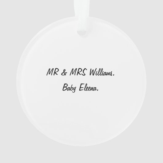 Onze eerste kerst als kerstgezin ornament (achterkant)