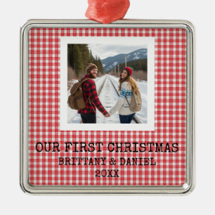 Onze Eerste Kerst Als Koppel Metalen Ornament