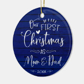 Onze eerste kerst als mam- en pap-boerderij keramisch ornament (Links)