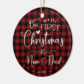 Onze eerste kerst als mam- en pap-boerderij keramisch ornament (Links)