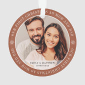 Onze eerste kerst als mam & pap Modern twee foto Ornament (achterkant)