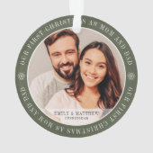 Onze eerste kerst als mam & pap Modern twee foto Ornament (achterkant)