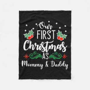 Onze eerste kerst als mama en papa fleece deken