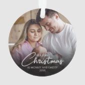 Onze eerste kerst als mama en papa foto ornament (achterkant)
