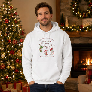 Onze eerste kerst als mama en papa gepersonaliseer hoodie