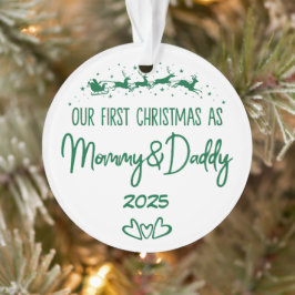 Onze eerste kerst als mama en papa ornament