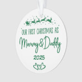 Onze eerste kerst als mama en papa ornament (voorkant)